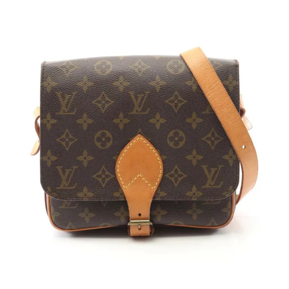 Louis Vuitton Cartouchiere Leather Monogram Brown Canvas Bag Shoulder - Picture 2 of 10